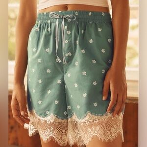 New Anthro Lace Pajama Shorts